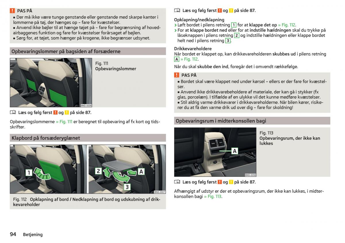 Skoda Kodiaq Bilens instruktionsbog / page 96