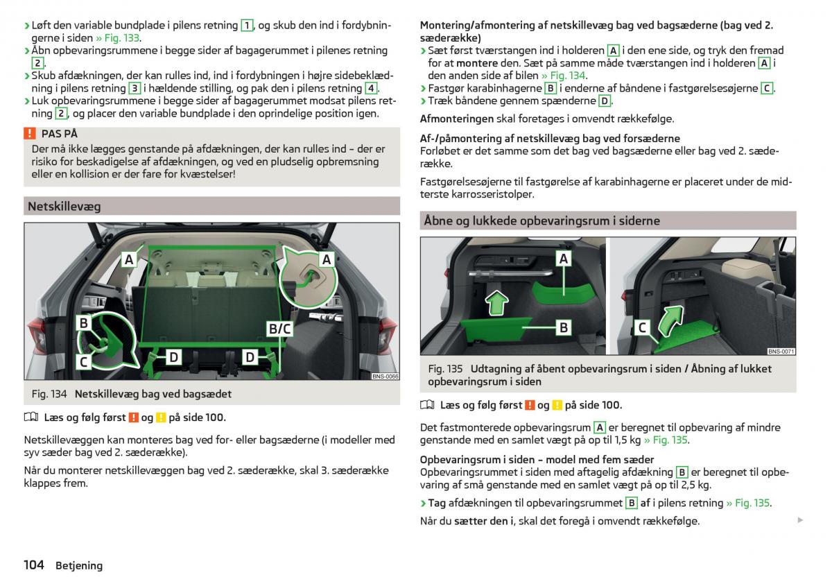 Skoda Kodiaq Bilens instruktionsbog / page 106