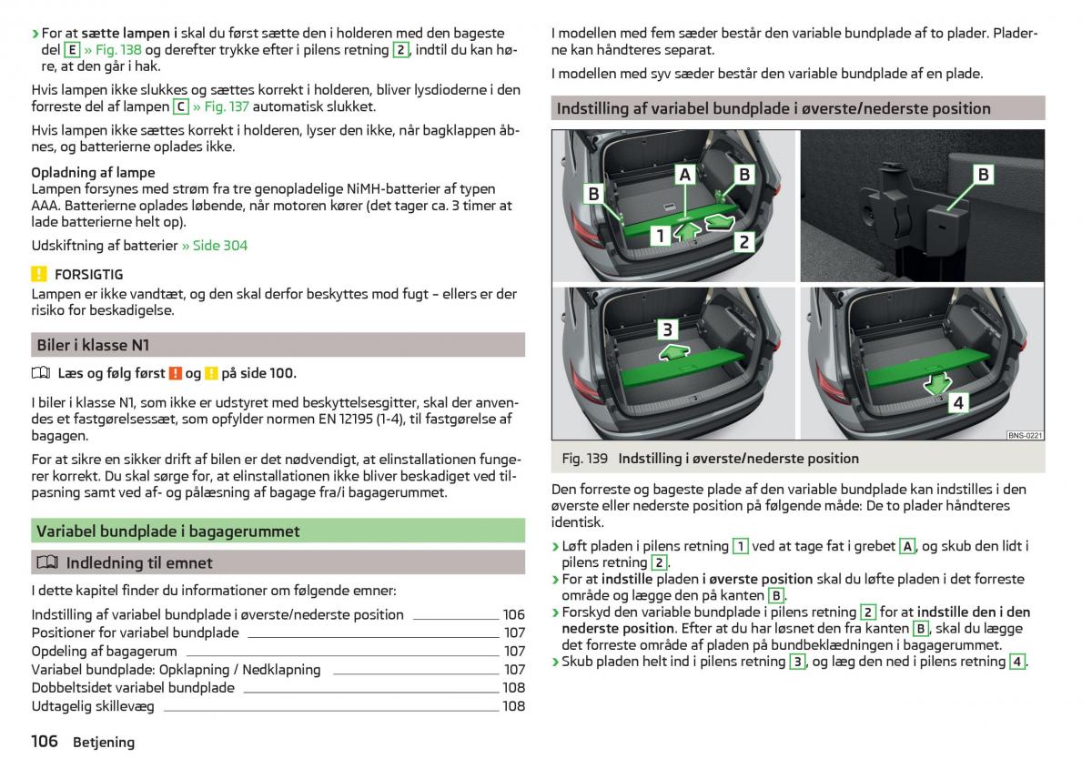 Skoda Kodiaq Bilens instruktionsbog / page 108