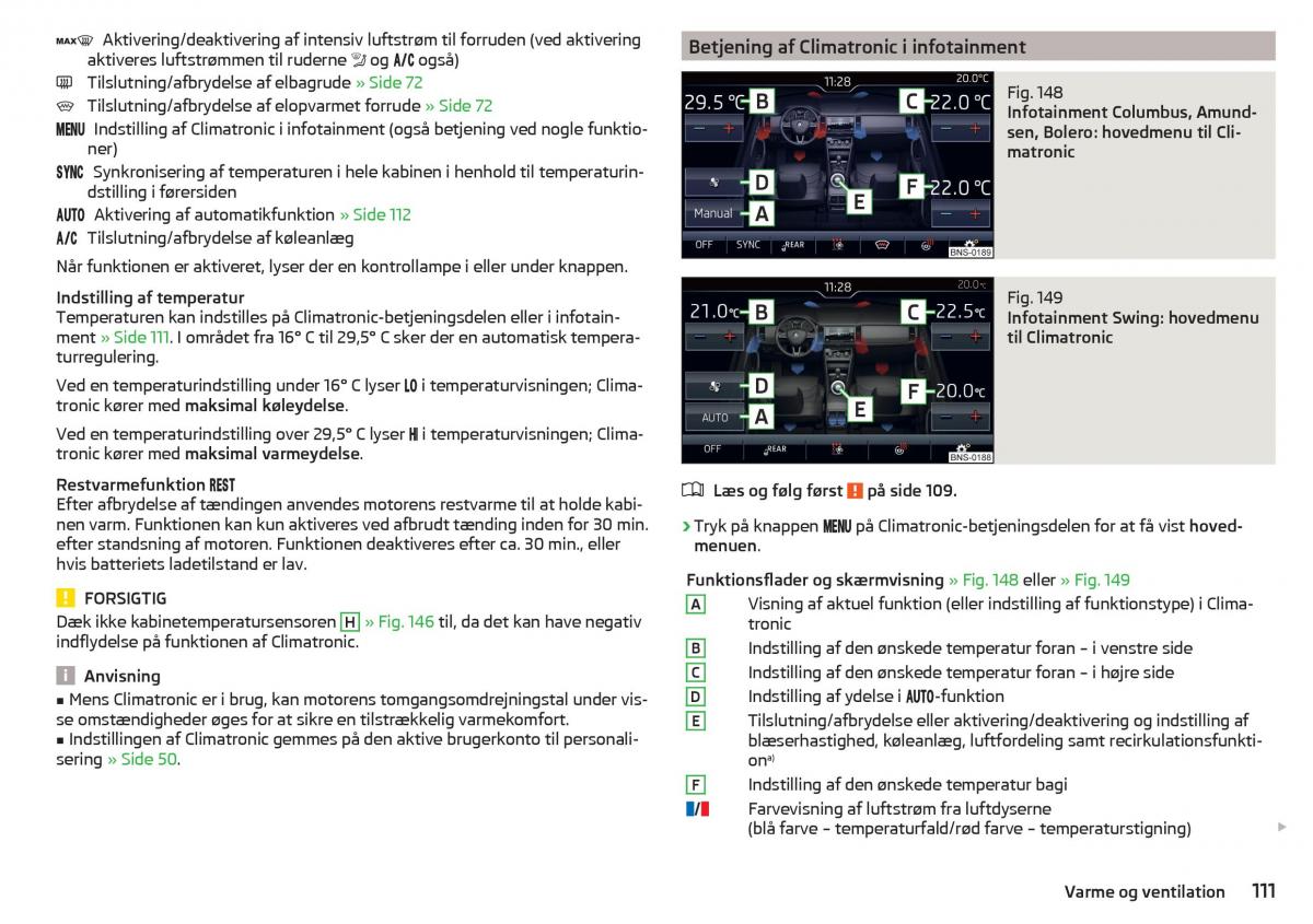 Skoda Kodiaq Bilens instruktionsbog / page 113