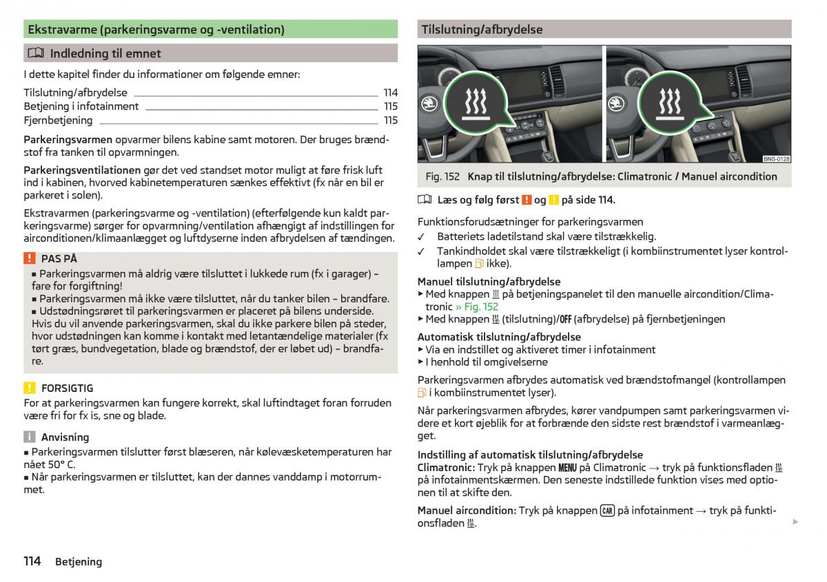 Skoda Kodiaq Bilens instruktionsbog / page 116