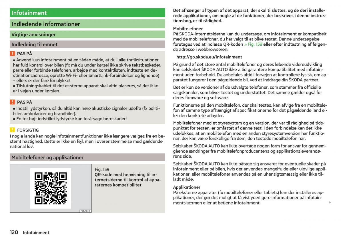 Skoda Kodiaq Bilens instruktionsbog / page 122