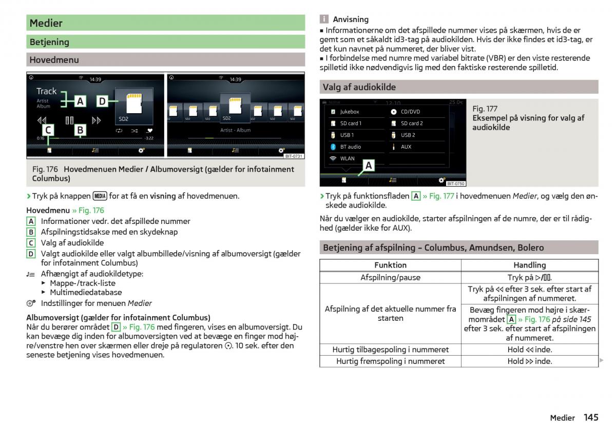 Skoda Kodiaq Bilens instruktionsbog / page 147