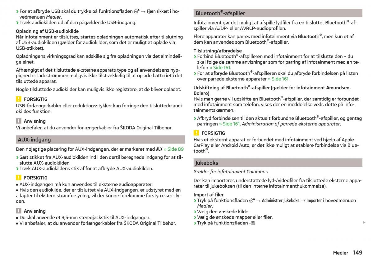 Skoda Kodiaq Bilens instruktionsbog / page 151