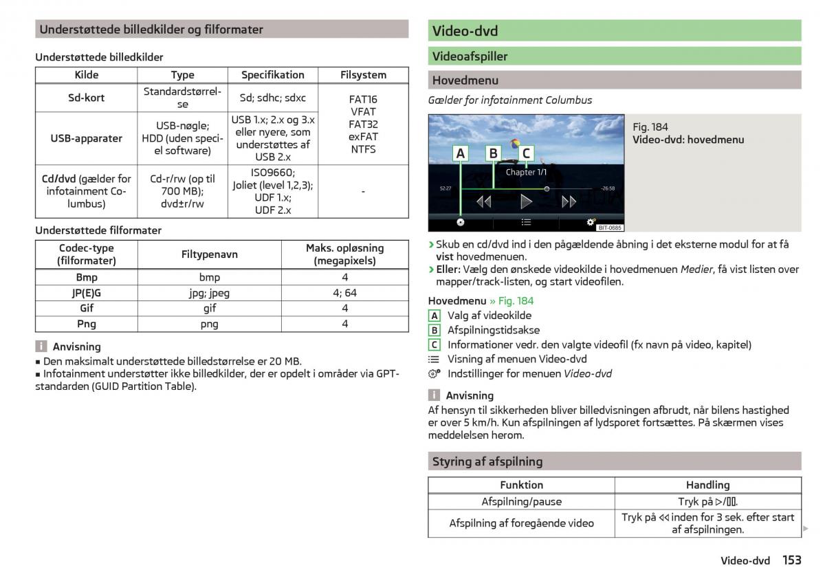 Skoda Kodiaq Bilens instruktionsbog / page 155