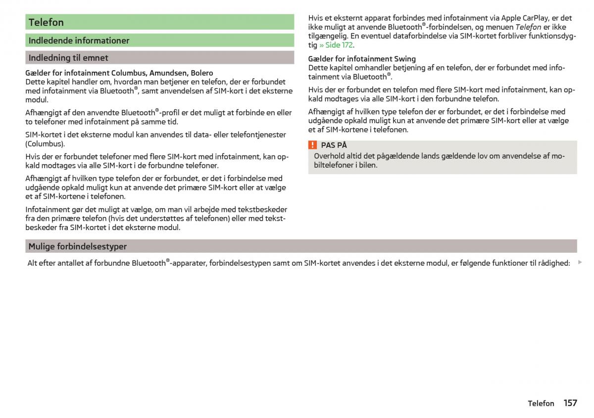 Skoda Kodiaq Bilens instruktionsbog / page 159