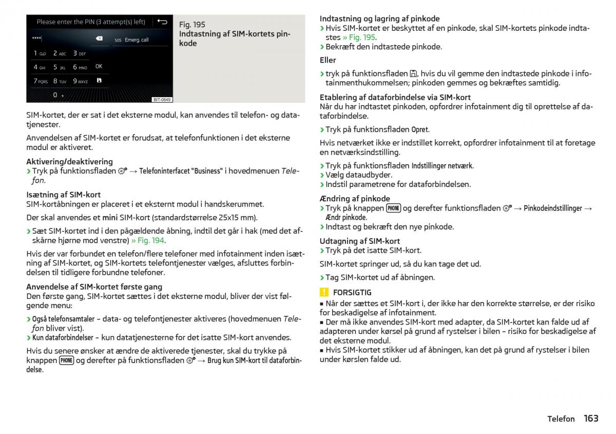 Skoda Kodiaq Bilens instruktionsbog / page 165