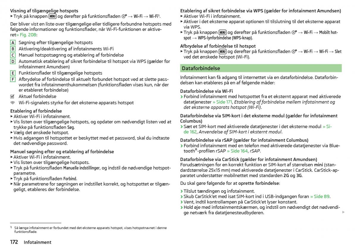 Skoda Kodiaq Bilens instruktionsbog / page 174