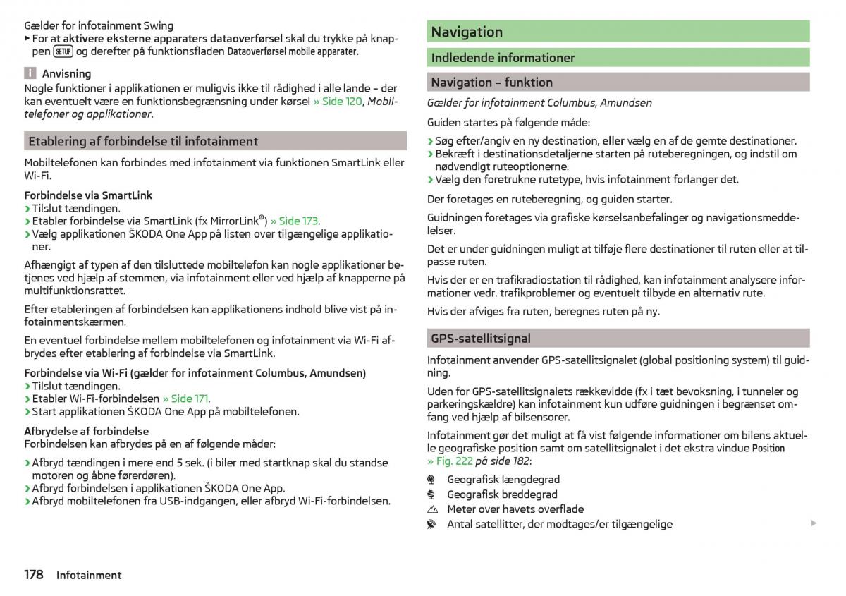 Skoda Kodiaq Bilens instruktionsbog / page 180