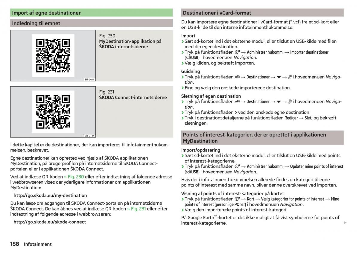 Skoda Kodiaq Bilens instruktionsbog / page 190