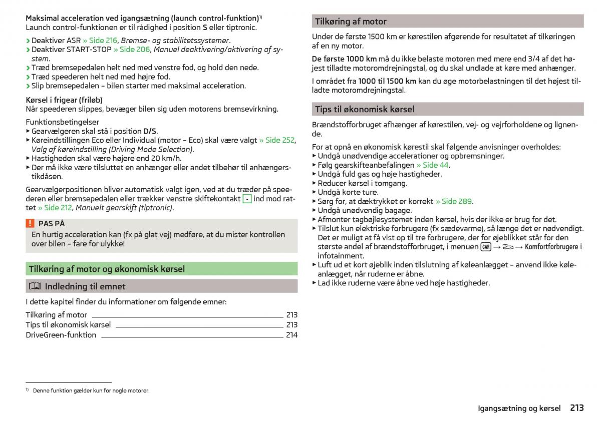 Skoda Kodiaq Bilens instruktionsbog / page 215