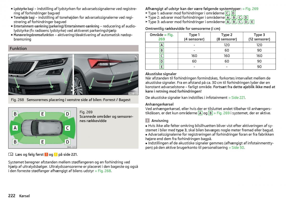 Skoda Kodiaq Bilens instruktionsbog / page 224