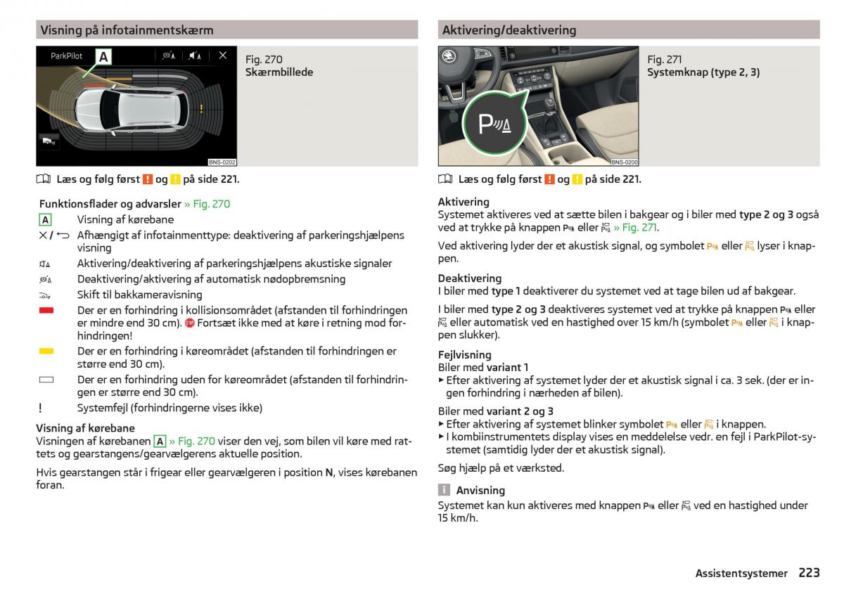 Skoda Kodiaq Bilens instruktionsbog / page 225