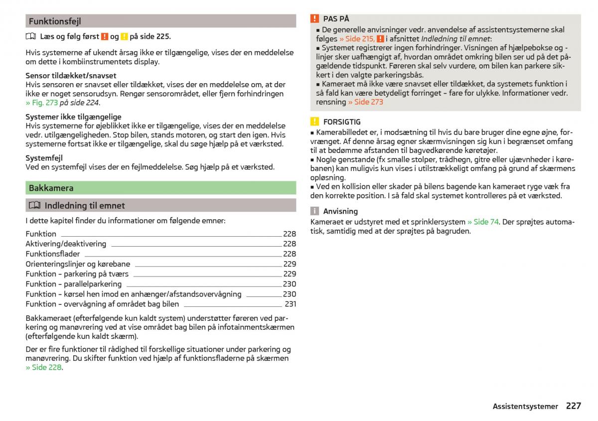 Skoda Kodiaq Bilens instruktionsbog / page 229