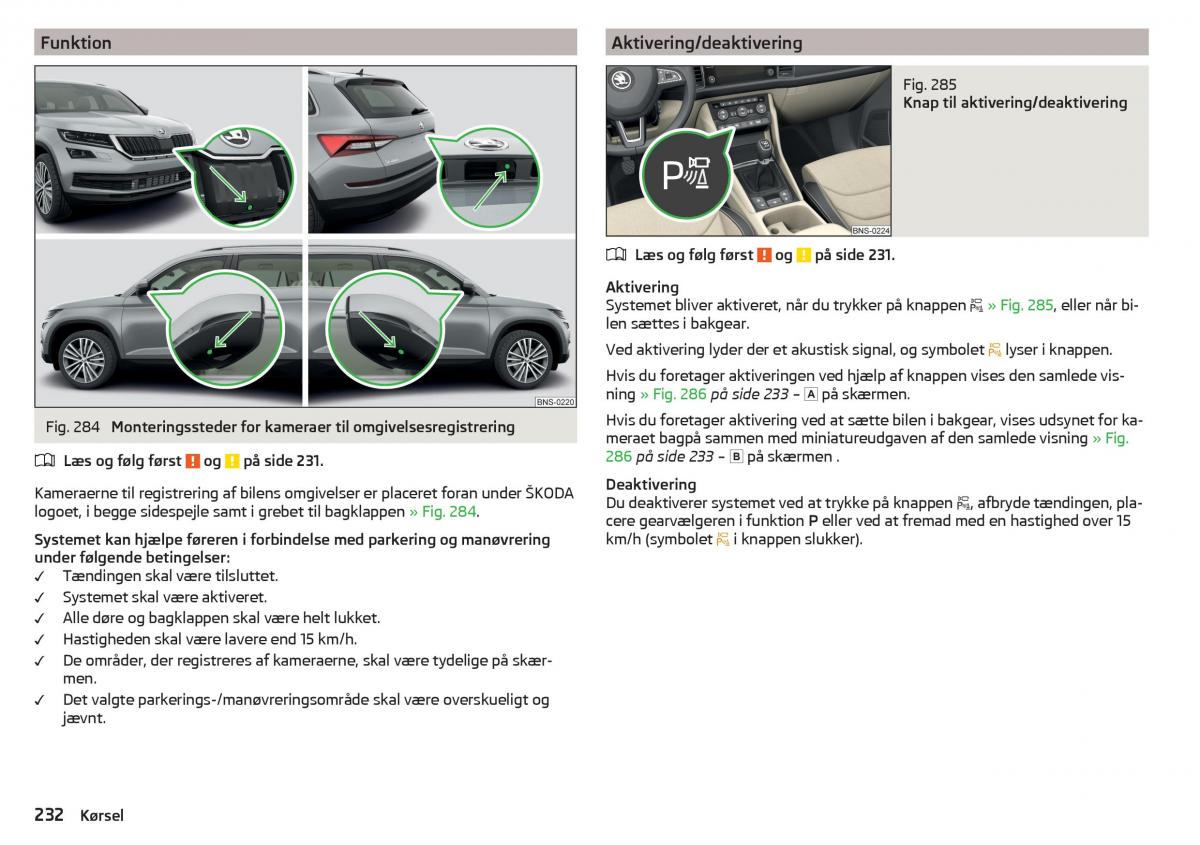 Skoda Kodiaq Bilens instruktionsbog / page 234