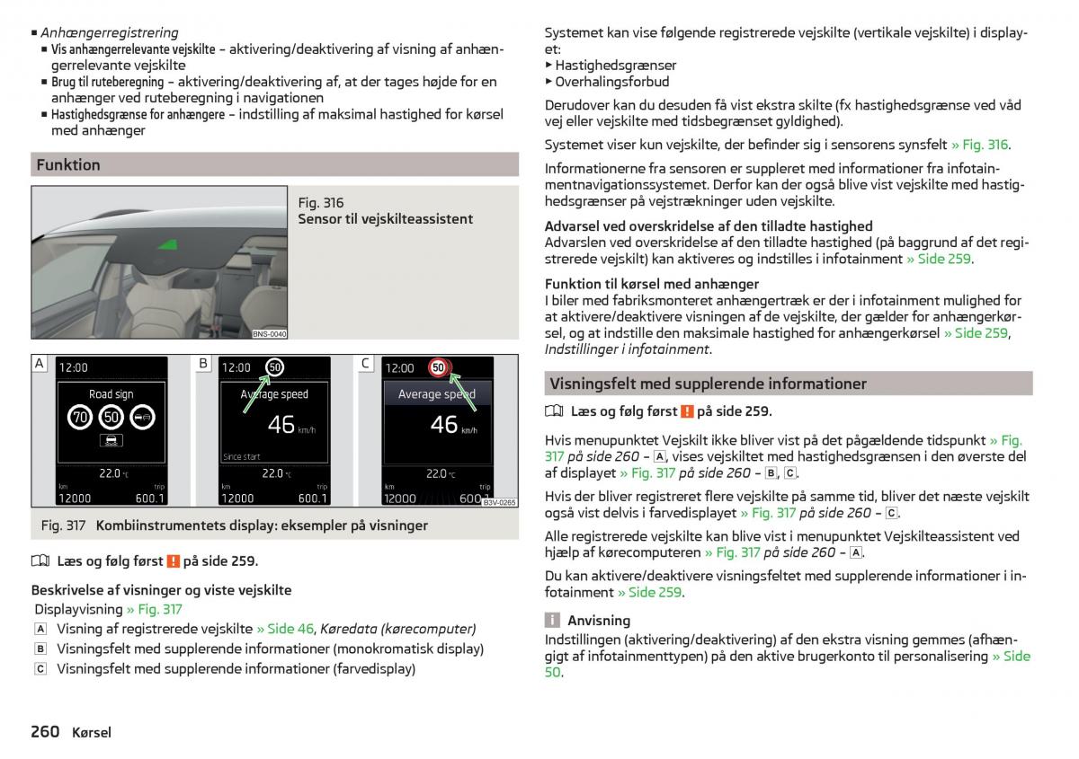 Skoda Kodiaq Bilens instruktionsbog / page 262