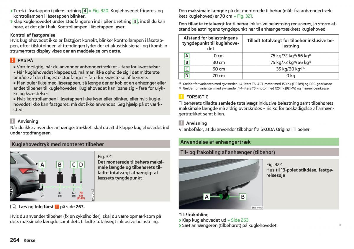 Skoda Kodiaq Bilens instruktionsbog / page 266