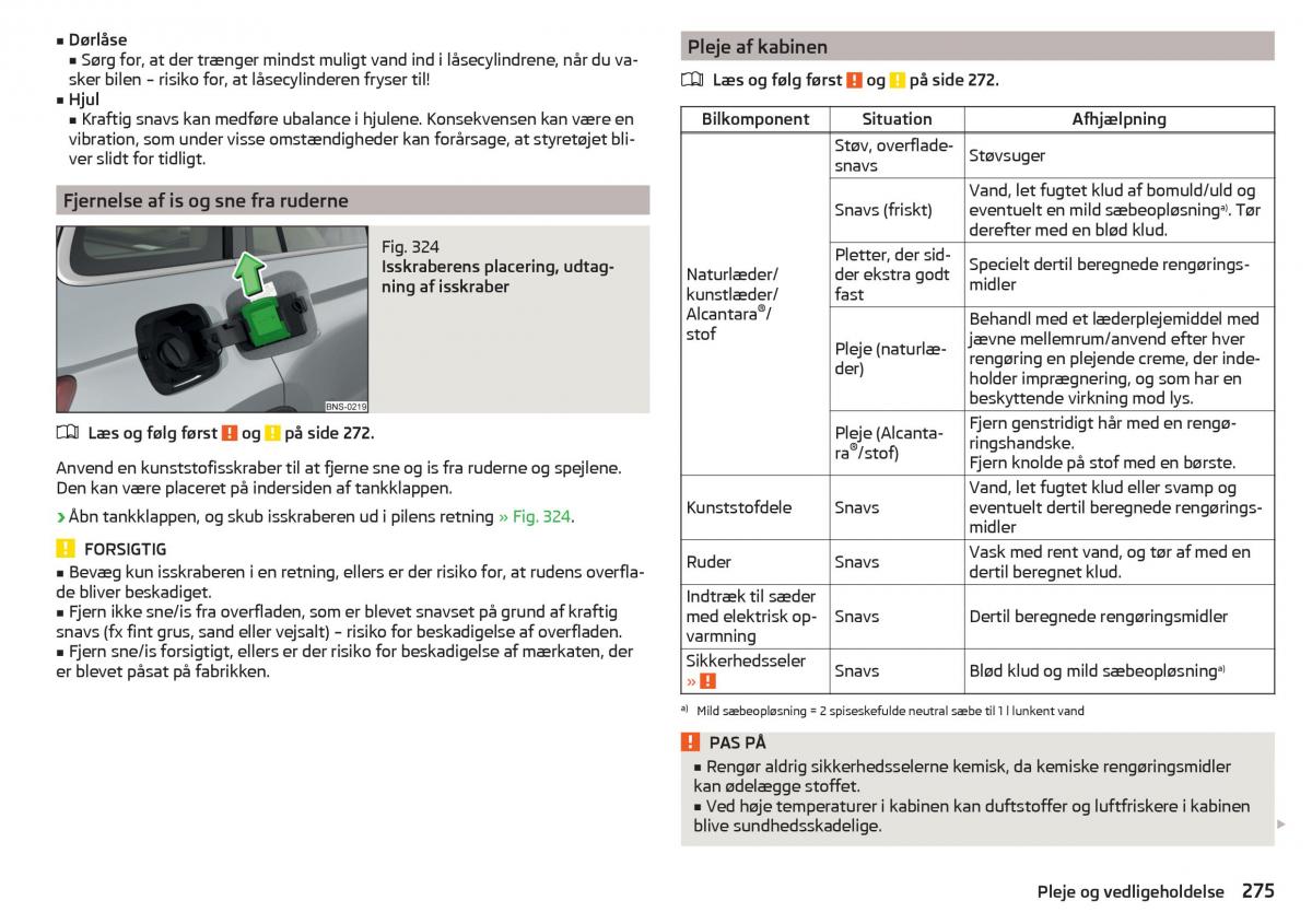 Skoda Kodiaq Bilens instruktionsbog / page 277