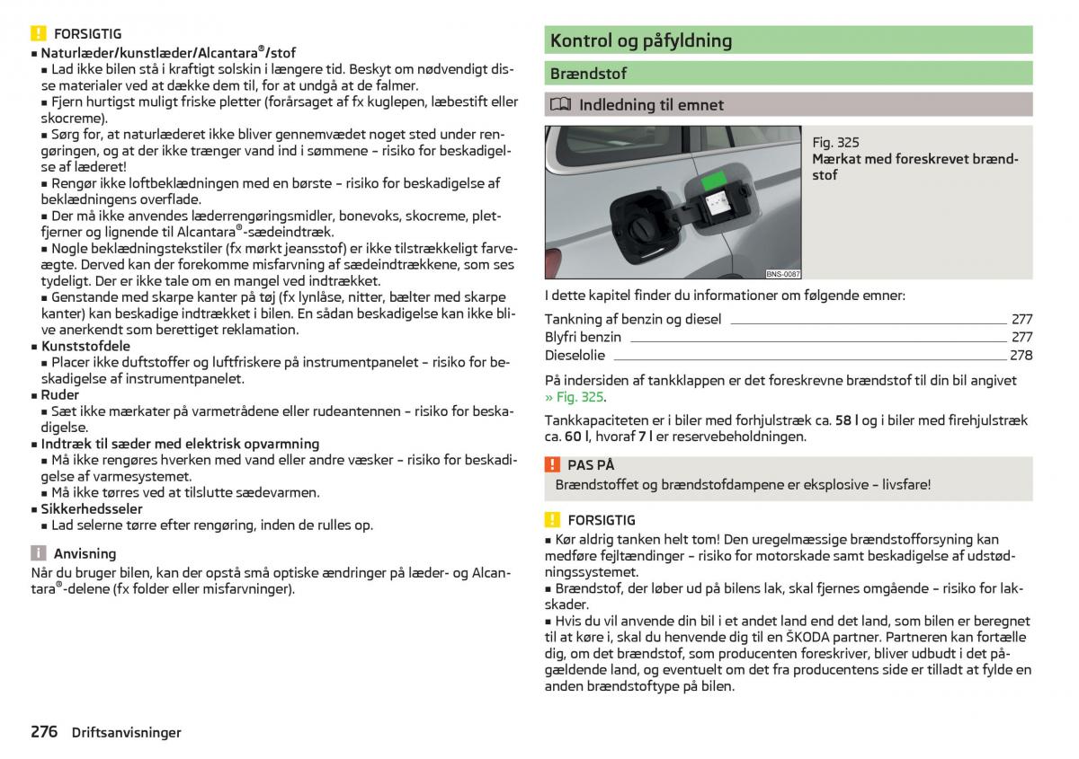 Skoda Kodiaq Bilens instruktionsbog / page 278