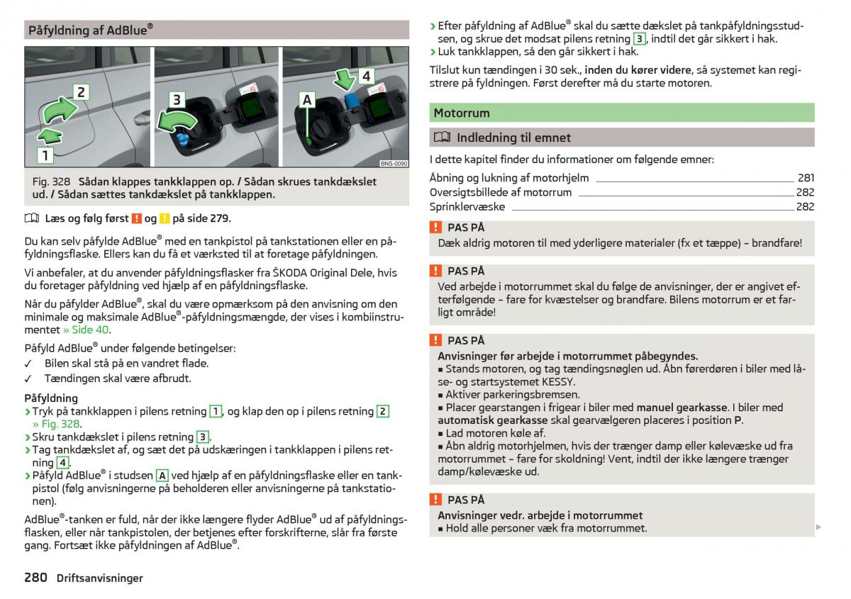 Skoda Kodiaq Bilens instruktionsbog / page 282