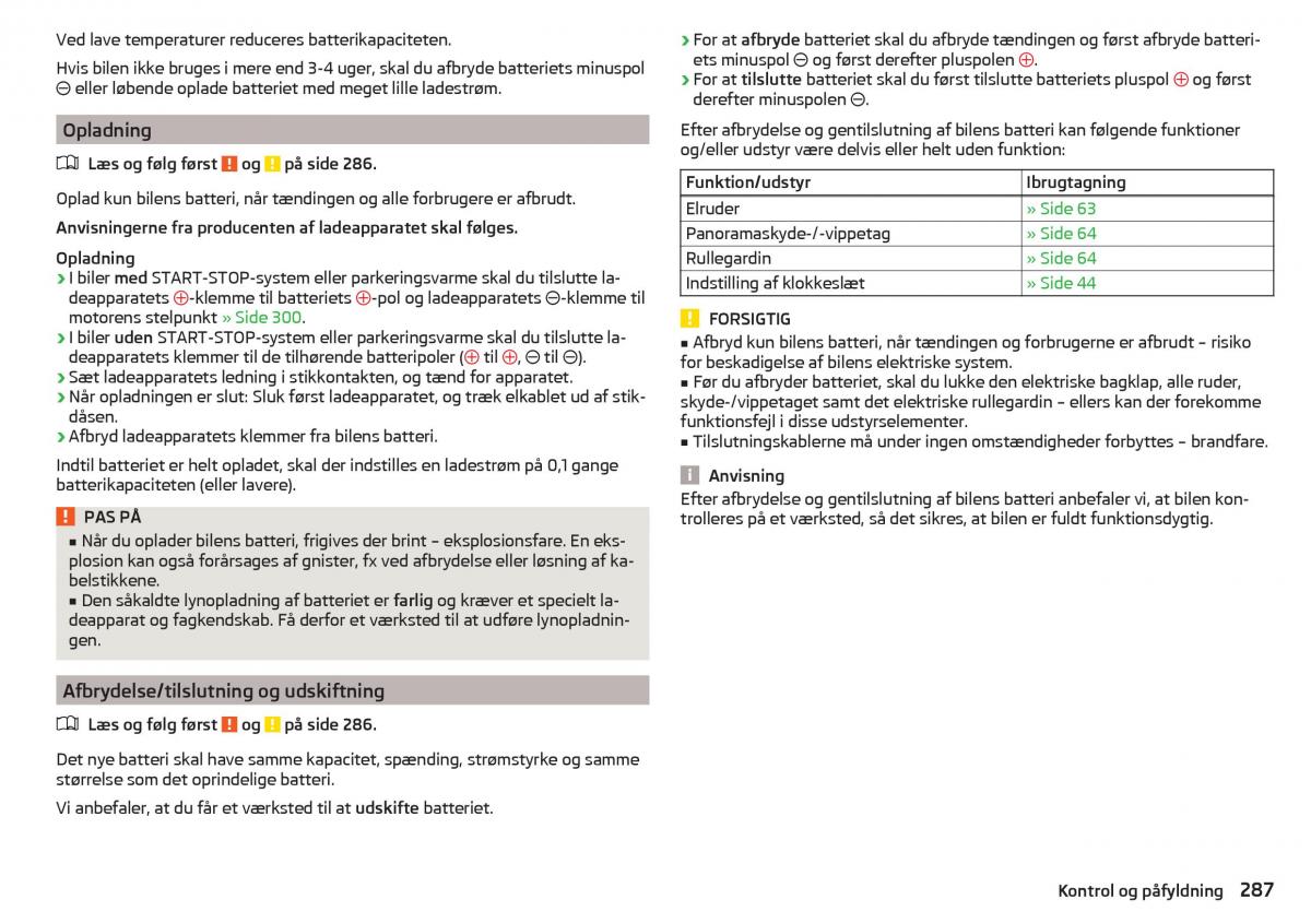 Skoda Kodiaq Bilens instruktionsbog / page 289