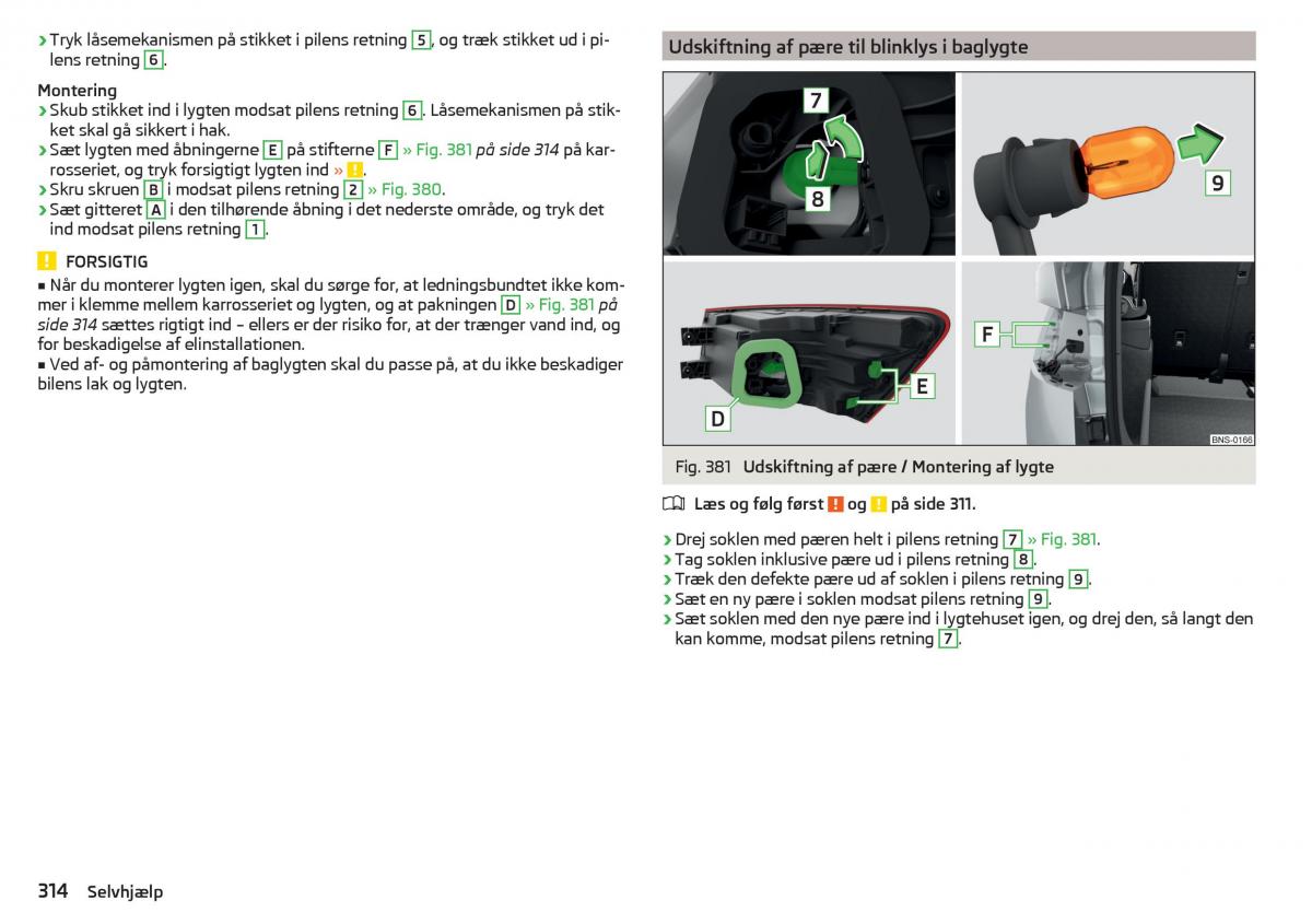 Skoda Kodiaq Bilens instruktionsbog / page 316