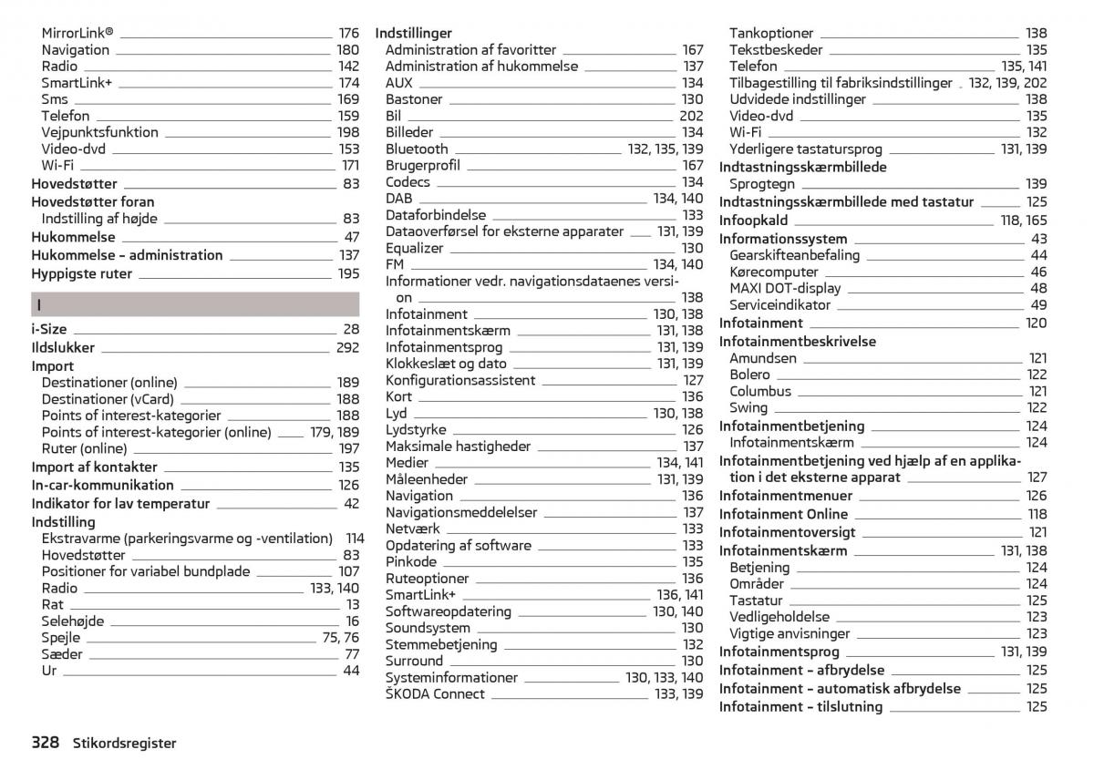 Skoda Kodiaq Bilens instruktionsbog / page 330