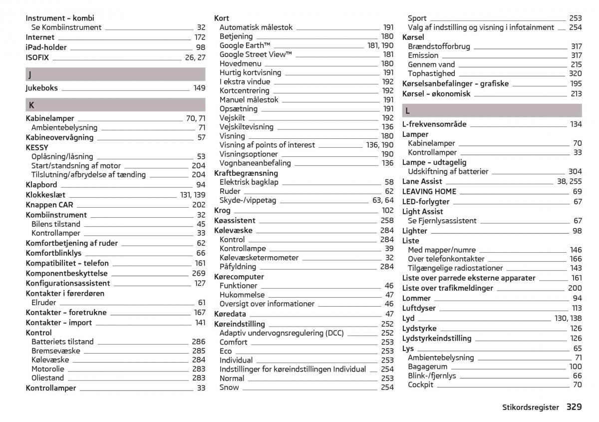 Skoda Kodiaq Bilens instruktionsbog / page 331