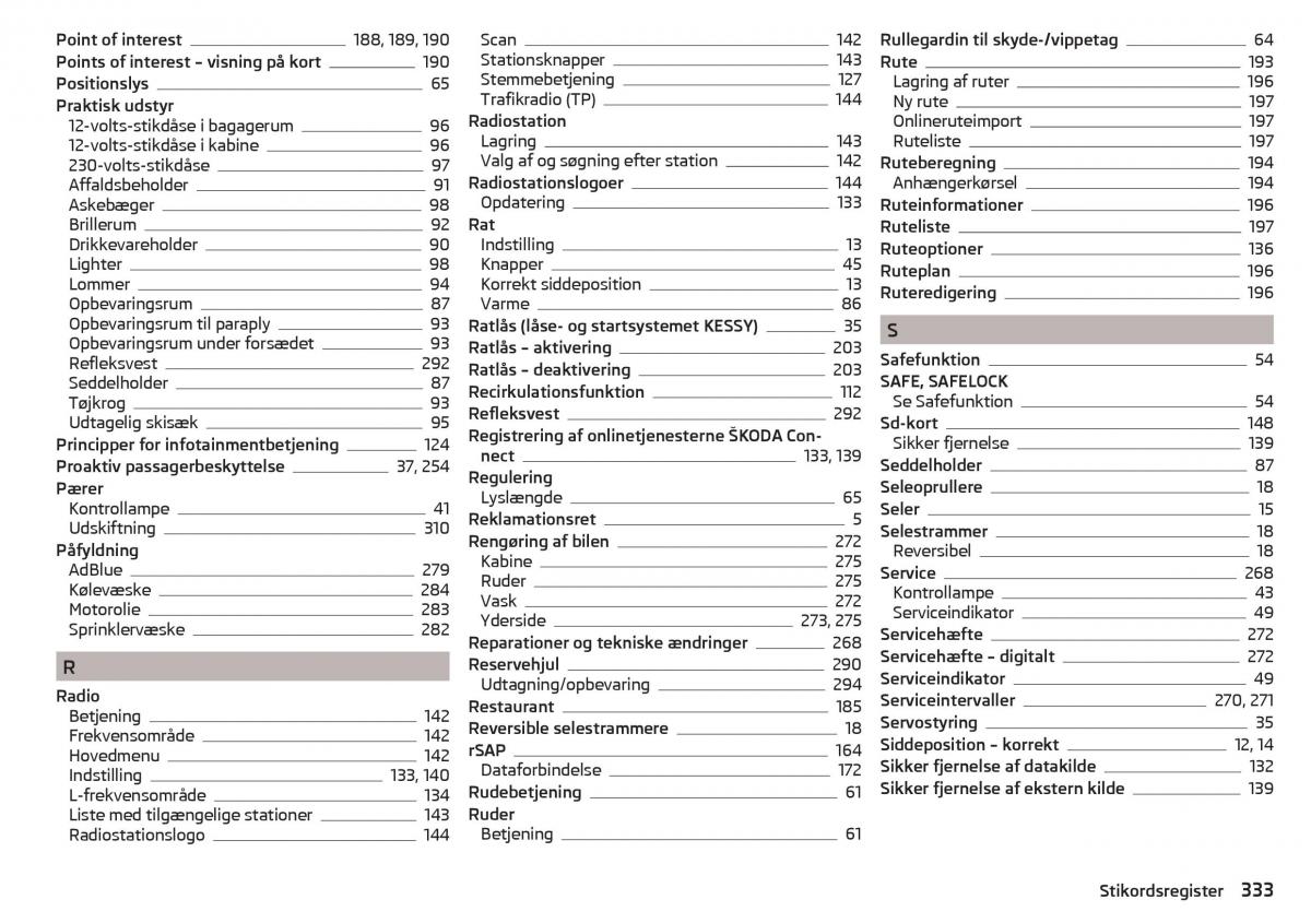 Skoda Kodiaq Bilens instruktionsbog / page 335