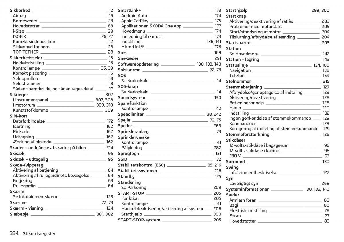 Skoda Kodiaq Bilens instruktionsbog / page 336