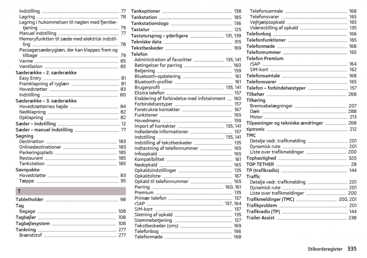 Skoda Kodiaq Bilens instruktionsbog / page 337