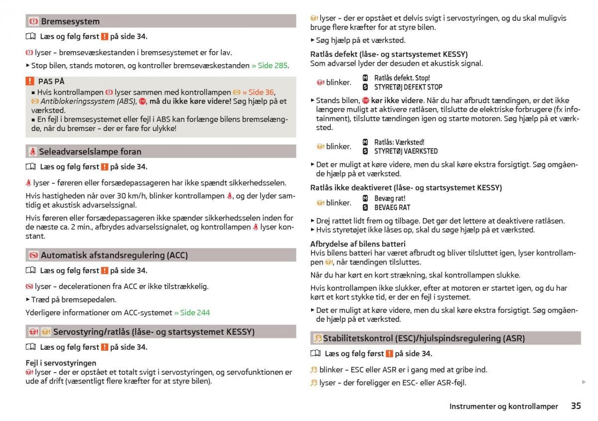 Skoda Kodiaq Bilens instruktionsbog / page 37