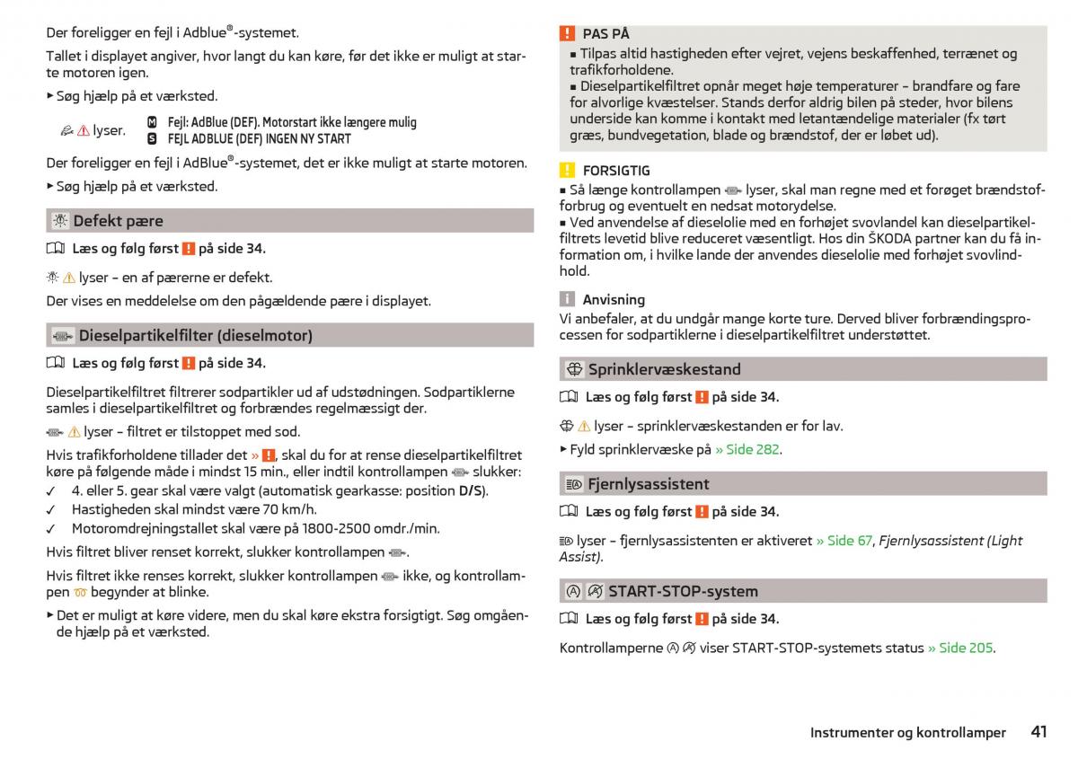 Skoda Kodiaq Bilens instruktionsbog / page 43