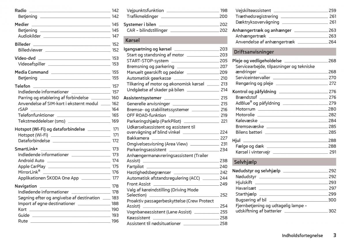 Skoda Kodiaq Bilens instruktionsbog / page 5