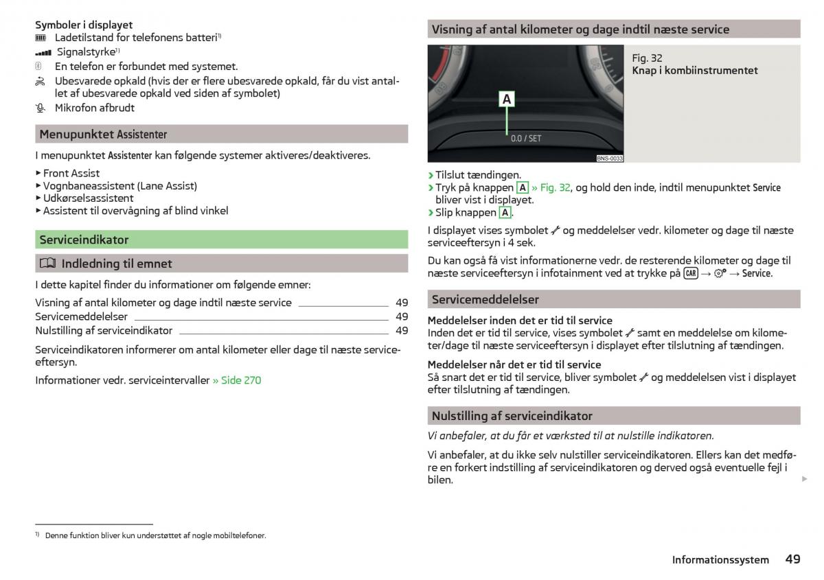 Skoda Kodiaq Bilens instruktionsbog / page 51