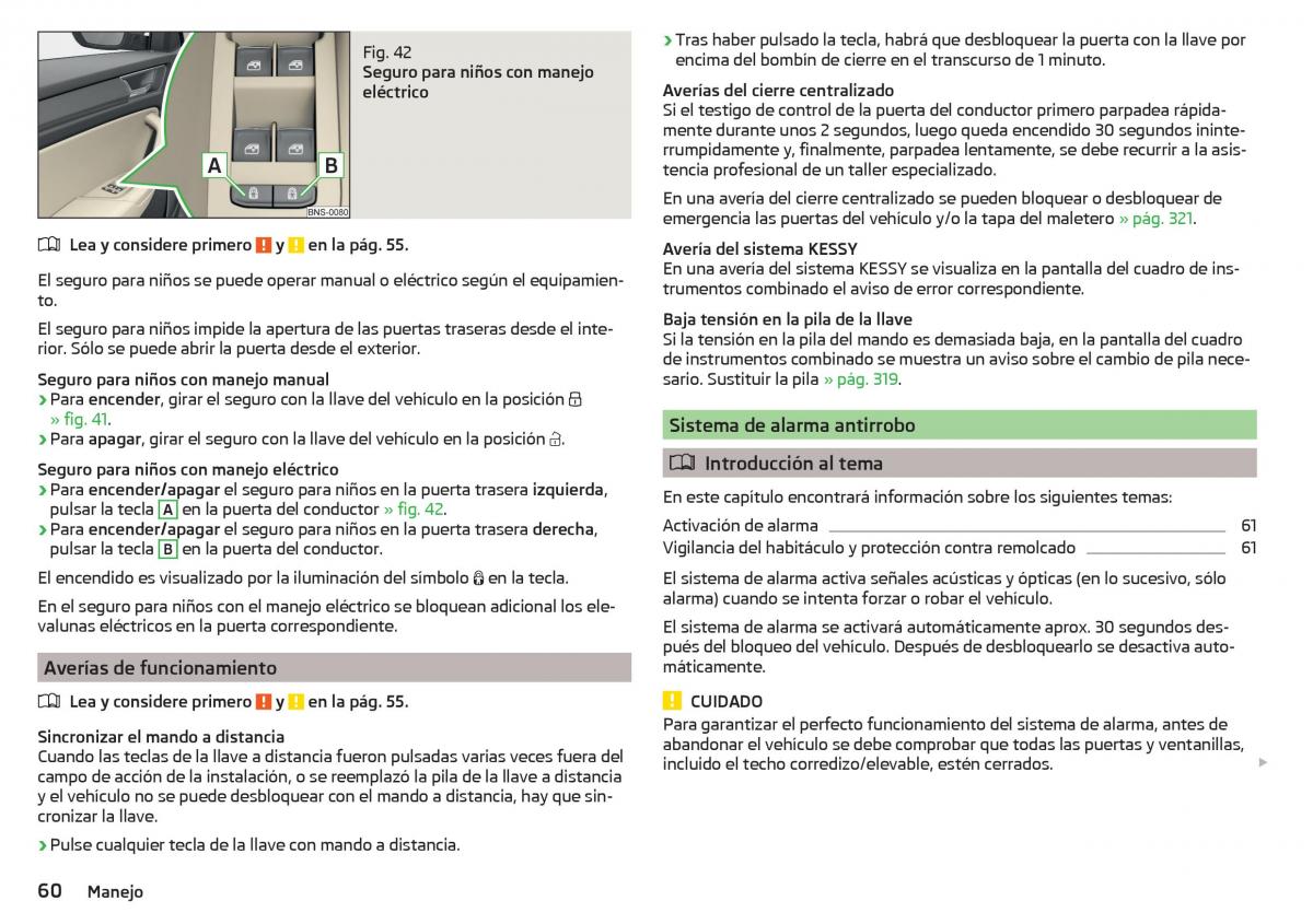 Skoda Kodiaq manual del propietario / page 62