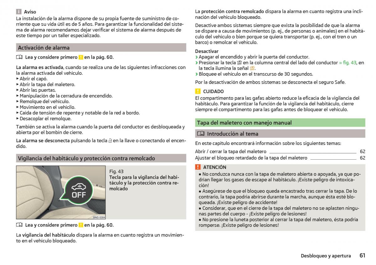 Skoda Kodiaq manual del propietario / page 63