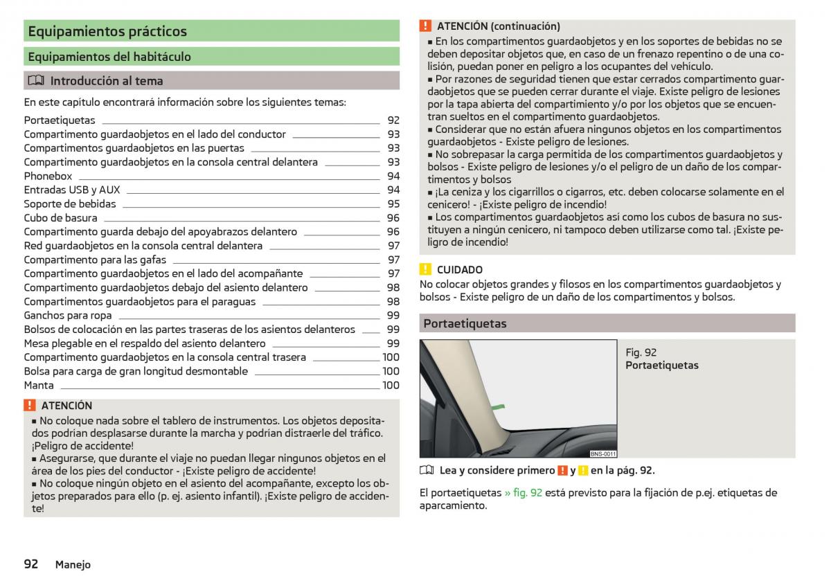 Skoda Kodiaq manual del propietario / page 94