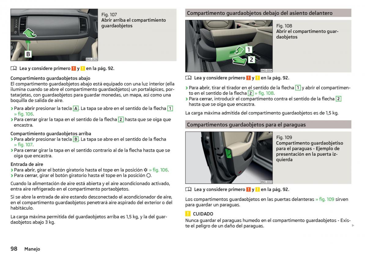 Skoda Kodiaq manual del propietario / page 100