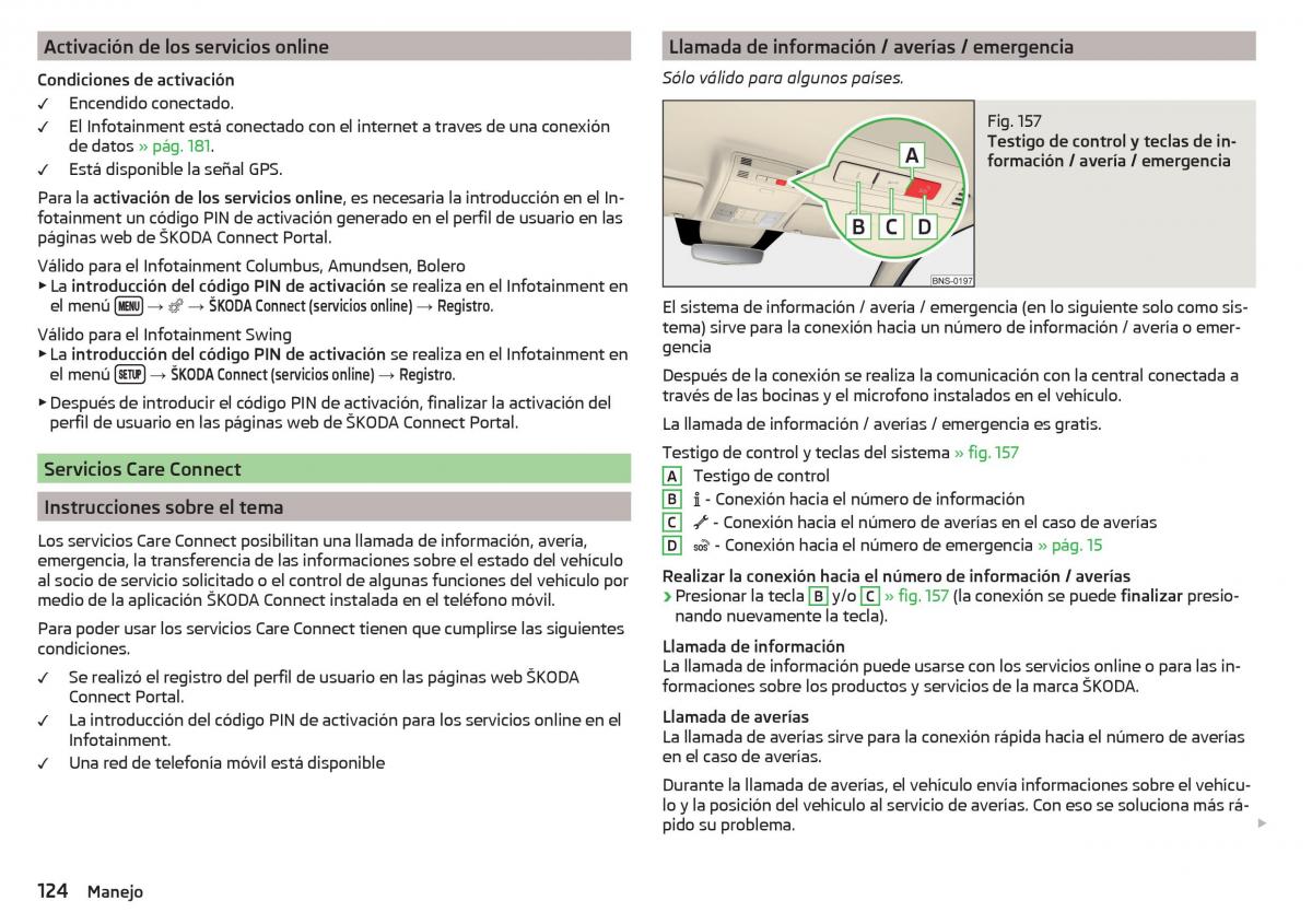 Skoda Kodiaq manual del propietario / page 126