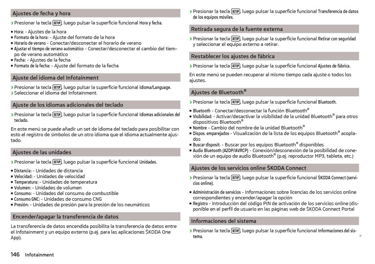 Skoda Kodiaq manual del propietario / page 148