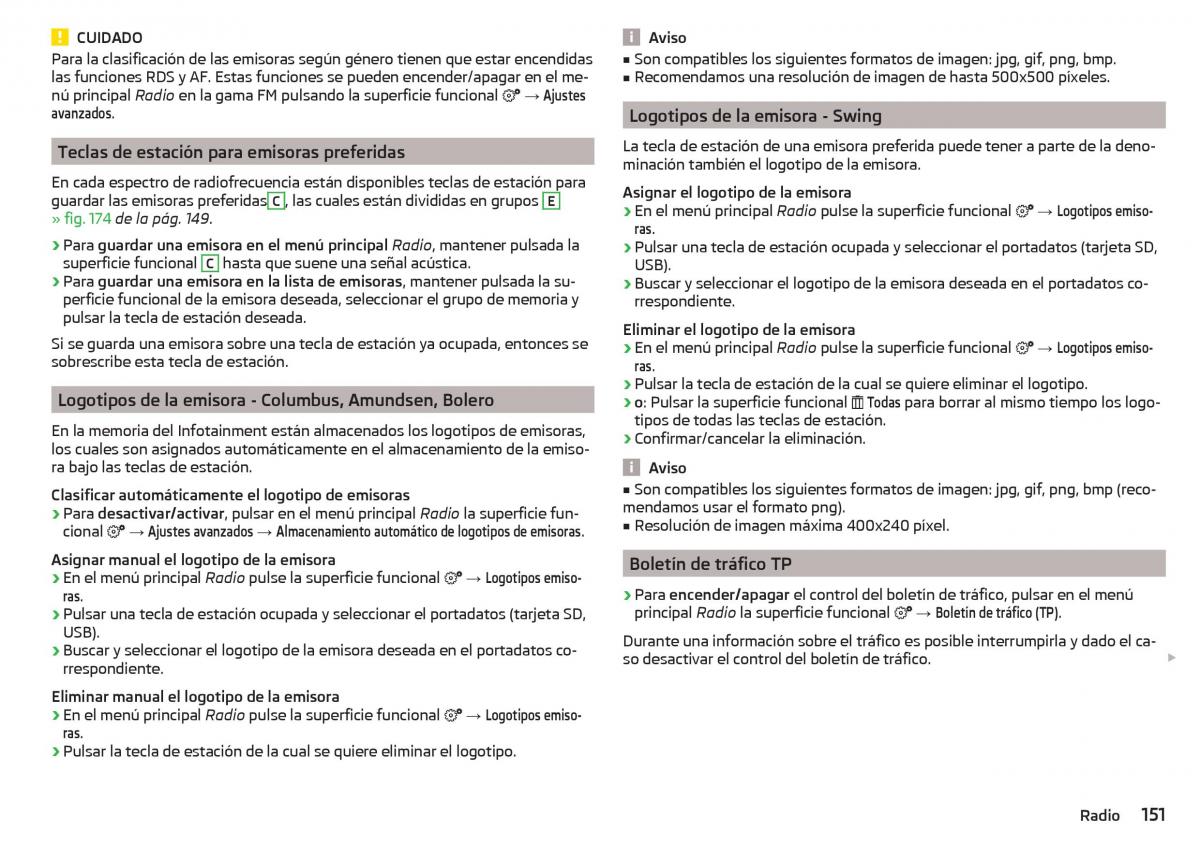 Skoda Kodiaq manual del propietario / page 153