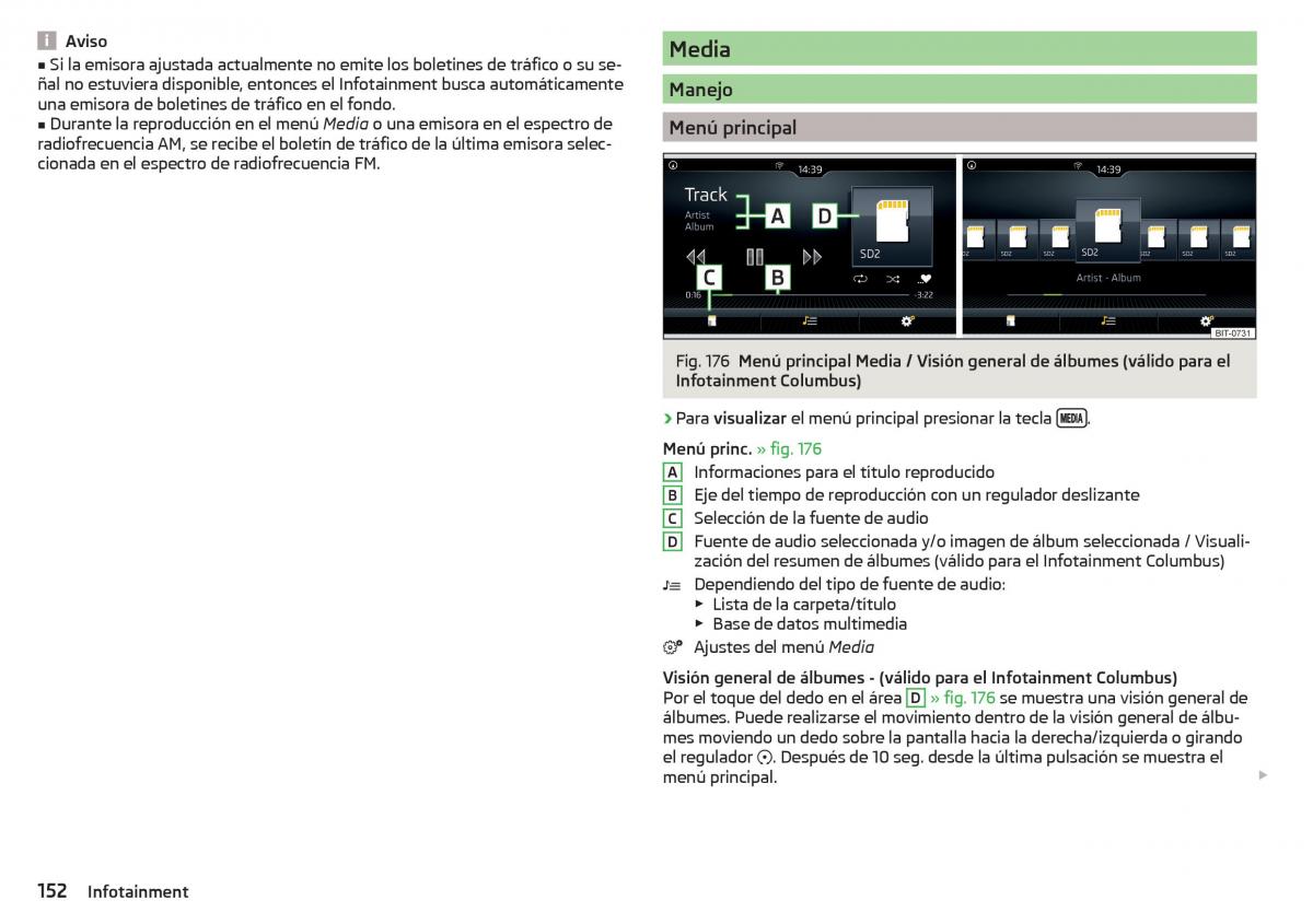 Skoda Kodiaq manual del propietario / page 154