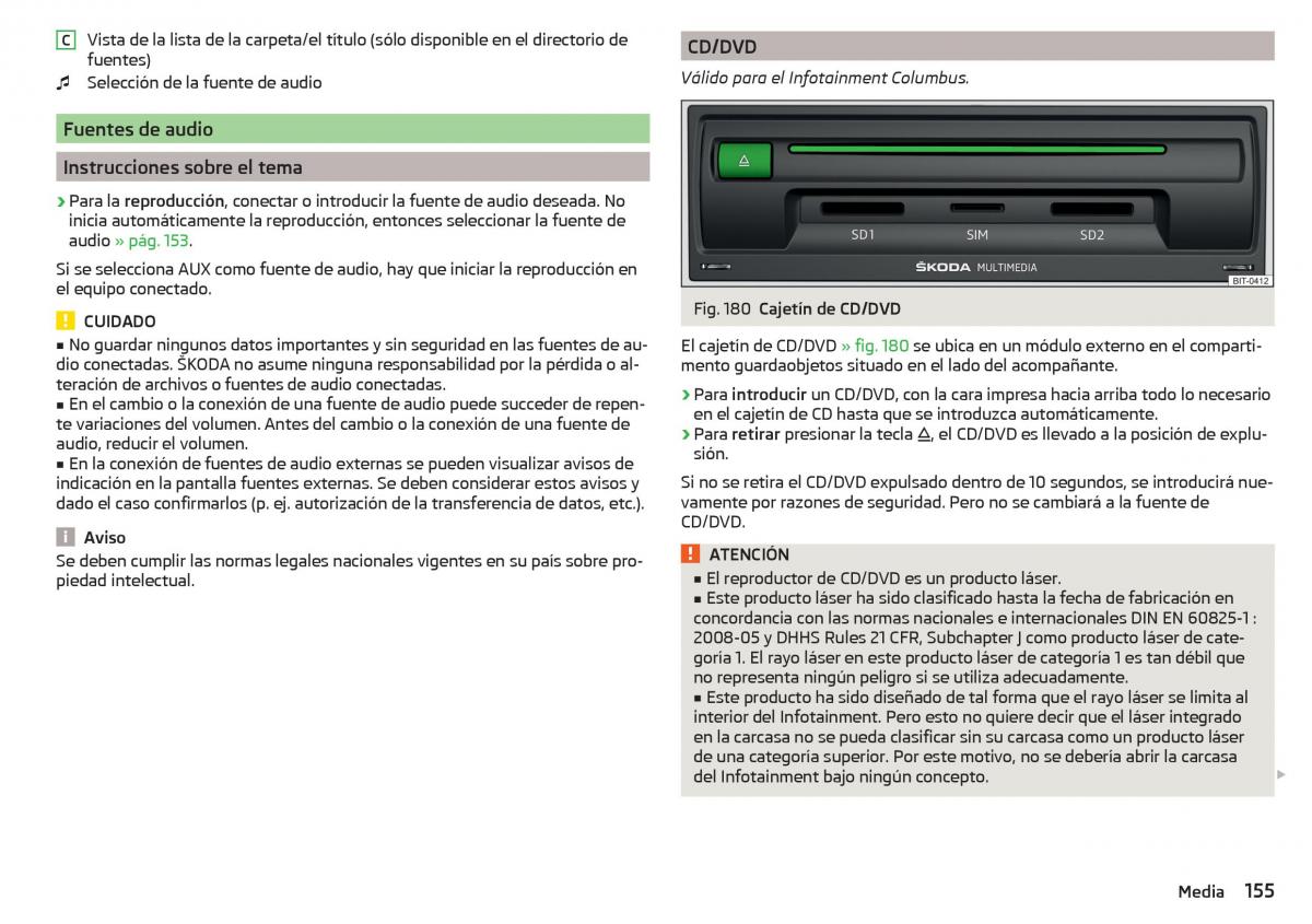 Skoda Kodiaq manual del propietario / page 157