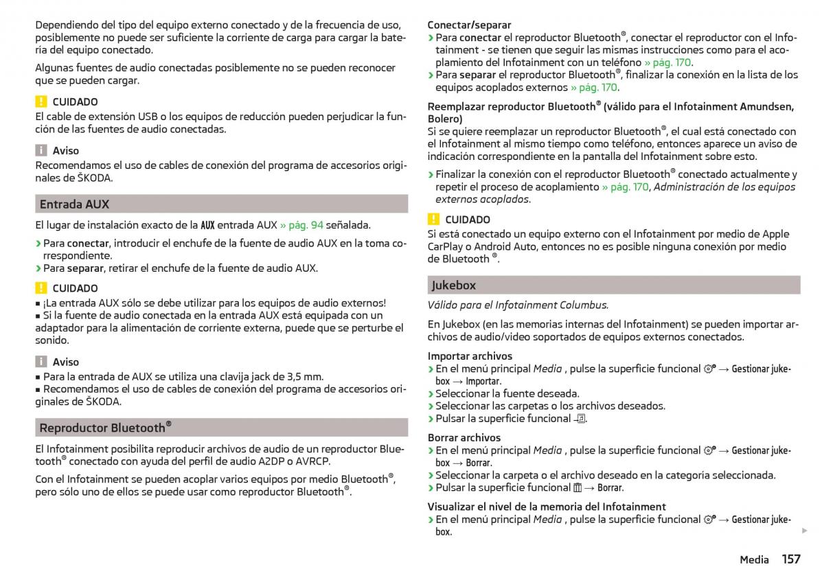 Skoda Kodiaq manual del propietario / page 159