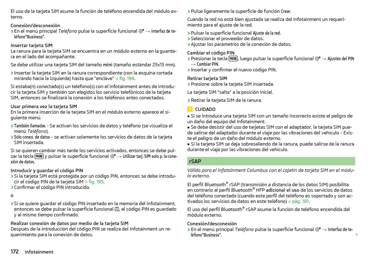 Skoda Kodiaq manual del propietario / page 174