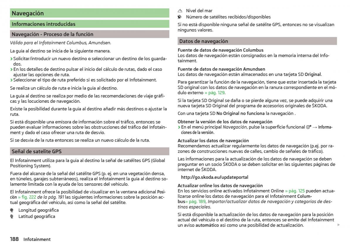 Skoda Kodiaq manual del propietario / page 190