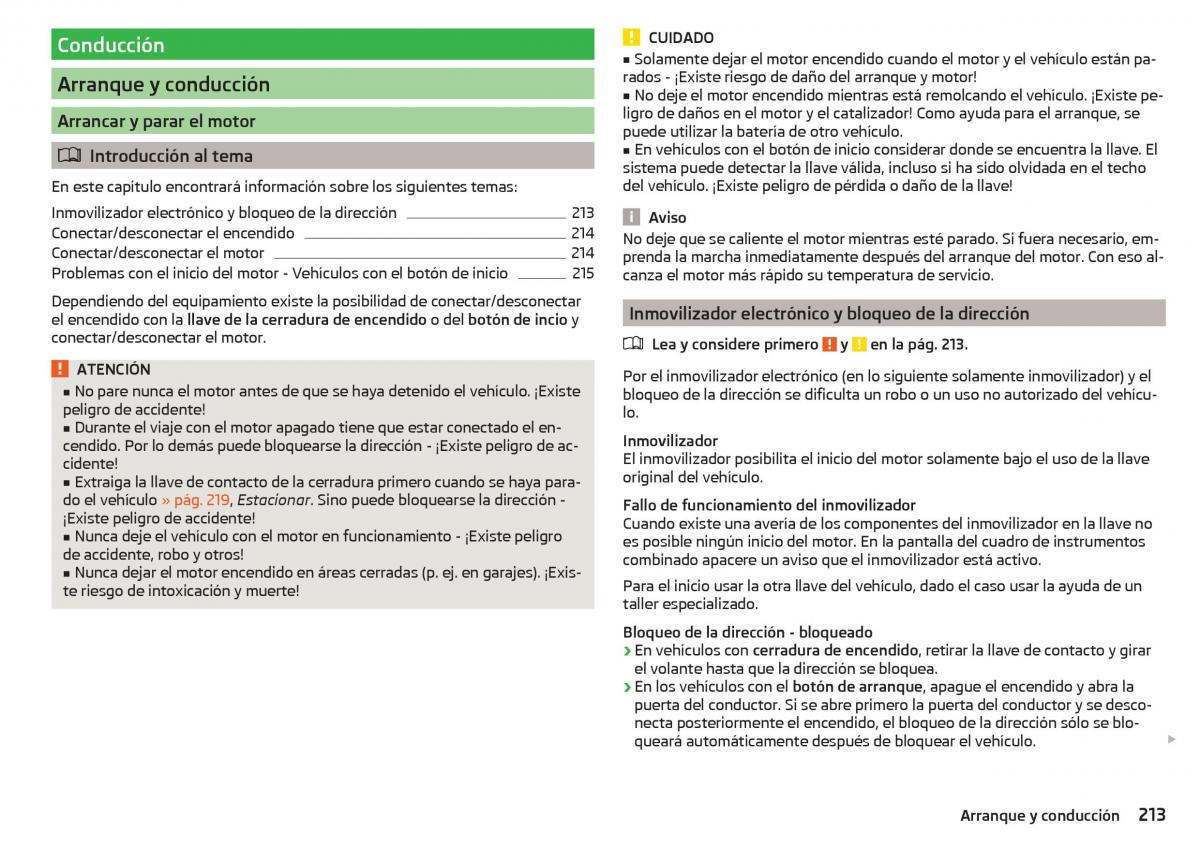 Skoda Kodiaq manual del propietario / page 215