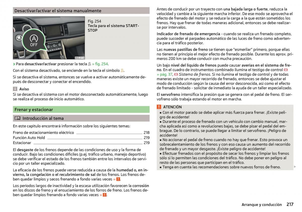 Skoda Kodiaq manual del propietario / page 219