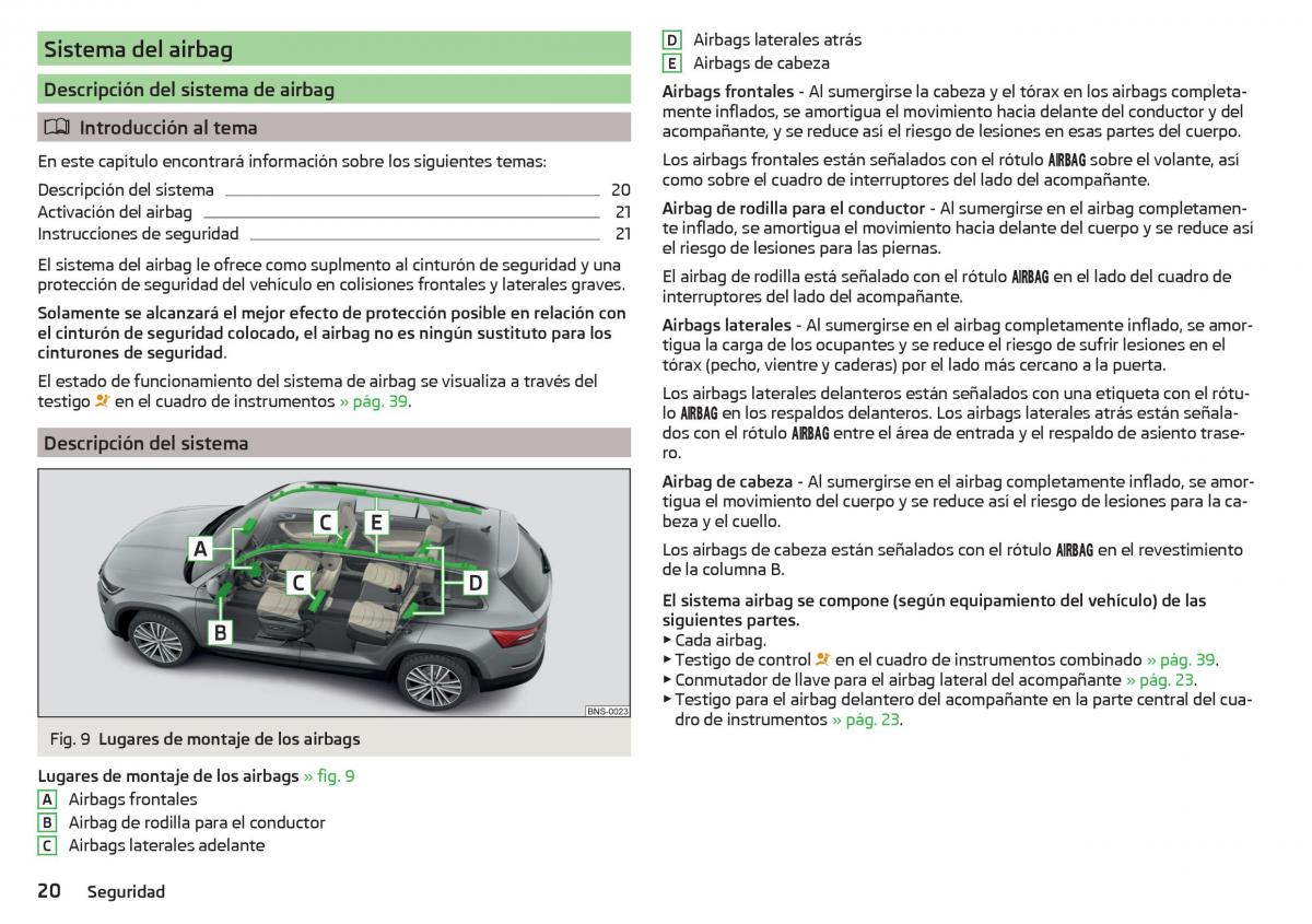 Skoda Kodiaq manual del propietario / page 22